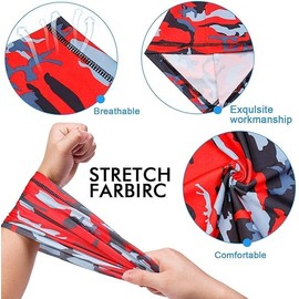 BNJZWJJ 5 Pcs Neck Gaiter Face Mask, Breathable Gaiter Mask, Washable Face Cover Scarf for Fishing Cycling Running Hiking, Camouflage Bandana Headband