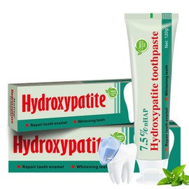 Hydroxyapatite Toothpaste, Helps Remineralize Teeth, Nano Hydroxyapatite Toothpaste, Repair Sensitive Teeth and Effectively Whiten Teeth, Fluoride-Free, Refreshing Mint Flavor 2Pcs