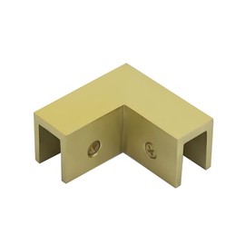 90 Degree Brass Corner Clamp for Shower Doors, Solid Glass Clips, Heavy-Duty, Durable, Easy Installation for Fits 8-10mm Thick Glass Door, Brushed Gold
