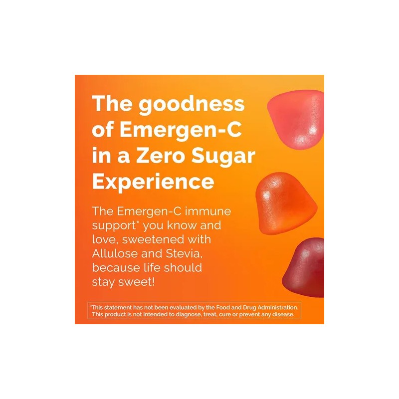 Vitamina C Emergen-C Zero Sugar: Gomitas Sin Azúcar para Inmunidad