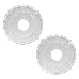HARSKIYER 2 Pack PU Ceiling Medallion for Chandeliers, 12 Inch OD x 3.5 Inch ID Chandelier Medallion Ceiling Fan Decorative Plate, White Home Lighting Ceiling Medallions Cover Plate for Light Trim