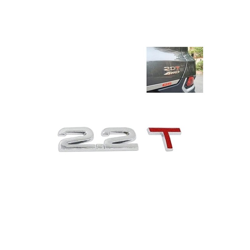 Lettering 2.2 T Metal Emblem Logo Car Sticker 2.2 Silver