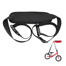 Shoulder Strap Adjustable Length with Shoulder Pad for Carrying, Convenient to Carry, Pedalless Bicycle, Folding Bicycle, Balance Car, Skis, Black