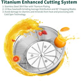 Juicer Machines, 2.8" Wide Feed Chute Centrifugal Juicer for Whole Vegetables & Fruits, Dual Speeds Juice Extractor Maker with Heavy Duty Full Copper Motor, High Juice Yield,Titanium-Plated Filter