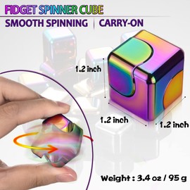 Dr.Kbder Fidget Spinner Toys Cube Adults, Metal EDC Figetsss Cool Desk Gadgets Office Toys Small Anxiety Figette Sensory Toy, ADHD Tools Fingears Figet Stress Relief Gift For Kid Girl Teens Men