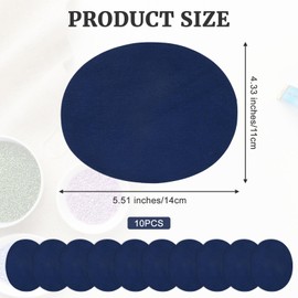 10 Pcs Suede Iron On Patches, Trimmable Applique Iron Patches for Clothing, Oval Knee Patch Elbow Patch for Sportive Clothing Jackets Sweaters Jeans DIY Fabric Repair, 4.3"×5.5", Dark Blue