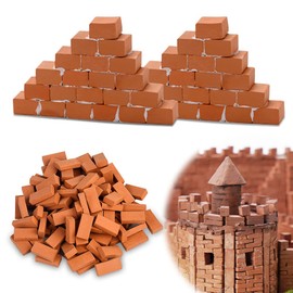 Miniature Brick 1/35 Concrete Blocks, Mixed Colors, Diorama, Model, Brick, Miniature Red Brick, Miniature Parts, Mini Brick Blocks, Gardening Accessories, DIY Scene, Building [Set of 100]