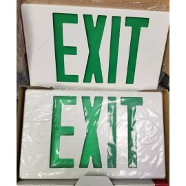 NaviLite/Juno Thermoplastic LED EXIT SIGN Green Letters Face-Single/Double Univ.