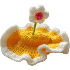 Pet Hat Cartoon Design Knit Cute Dog&Cat Hat Grooming Accessories Apparels Puppy Cartoon Hats for Small and Medium-Sized Cats and Dogs (Yellow, S)