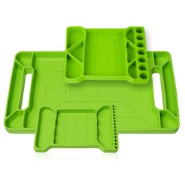 DURATECH Flexible Tool Tray, Silicone Tool Holder for Mechanics Storage, Heat and Chemical Resistant Tool Organizer for Automotive, Industry and Household(3pack Green)