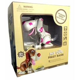 Bo-Toys My Dog Piggy Bank - Robotic Coin Munching Toy Money Box - PINK