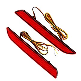 Riloer Rear Bumper Reflector LED Red Lens, Rear Foglights Brake Tail Light, Compatible with Honda 2010-2013 Fit