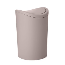 TATAY Papelera Baño con Tapa Basculante, 6L de Capacidad, de Polipropileno, Libre de BPA, Colour Taupe, Medidas 19 x 19 x 28 cm