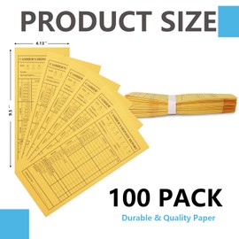 100 Pcs Money Envelopes for Cash with Gummed Flaps – Brown Kraft Envelopes, Cash Envelopes for Small Businesses