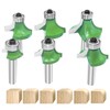 NICAVKIT 6 Pieces 8 mm Shank Rounding Cutter Standard Round