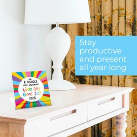 R. Nichols Mini Live Joy Give Joy Desk Calendar 2025 - Standing Monthly Desktop Calendars For Home & Office, 4-Inch x 4-Inch