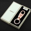 AIXUAN Zinc Alloy and Black Leather Keychain, 2 Keys Rings,Comes