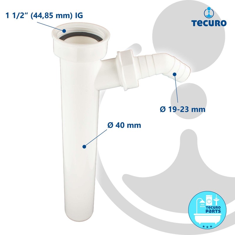Tecuro Immersion Pipe Diameter 40 x 250 mm with Connector