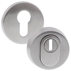ToniTec Security Escutcheon ® Matte Stainless Steel with ZA extraction Schutzrosettenpaar Cylinder