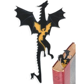 TPZORJX Fantasy Bookmark, Black Golden Dragon Bookmark Pattern Acrylic Cool Dragon Bookmark Bookshelf Decoration for Boys Girls Book Lovers Friends Family Reading Enthusiasts