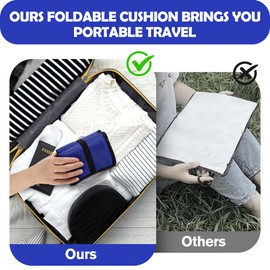 WUFANC Pack of 2 Seat Cushion Outdoor Foldable – Daily Seat Pad Outdoor, Moisture-Resistant, Machine Washable – Outdoor Seat Cushion Weatherproof for Camping, Picnics and Mountaineering (Blue)