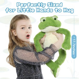 Muiteiur 17.7 Inch Plush Frog Stuffed Animal, Cute Frog Soft Toy with White Belly, Gift for Kids Girlfriend