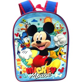 Group Ruz Mickey Mouse 15" Backpack (Blue-Red)