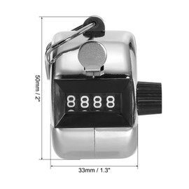 PATIKIL Clicker Counter, Handheld Tally Counter Mechanical 4-Digit Number Click Pitch Counter for Coaching Knitting, Golf, Lap, Fishing, Silver