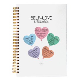 VNWEK Self Love Languages Mental Health Self Care Spiral Notebook Journal 5.5 x 8.3 inches,Psychology Lined Hardcover Spiral Notebook,Mental Health Awareness Gifts
