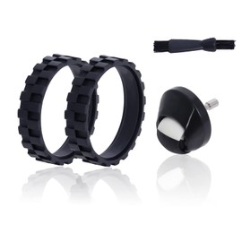 Rubber Wheel Replacement Parts Compatible with Iro-bot Room-ba Series 500 600 700 800 900 E5 I7 I7+ S9 S9+, Central Wheel with Non-Lip Rubber Tyres and Cleaning Brush Poweka