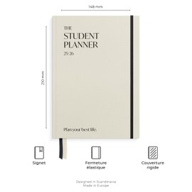 Student Planner 2025 2026 I Planner for Students A5 I Includes Elastic Elastic Band and Label I Five Languages (EN, DE, FR, ES, IT) I FSC® Paper