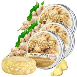 3PCS Organic Ginger Hair Regrowth Shampoo Bar, Ginger Soap for Hair Growth, Anti Hair Loss Ginger Shampoo Soap, Mumnatural Ginger Shampoo Bar...      