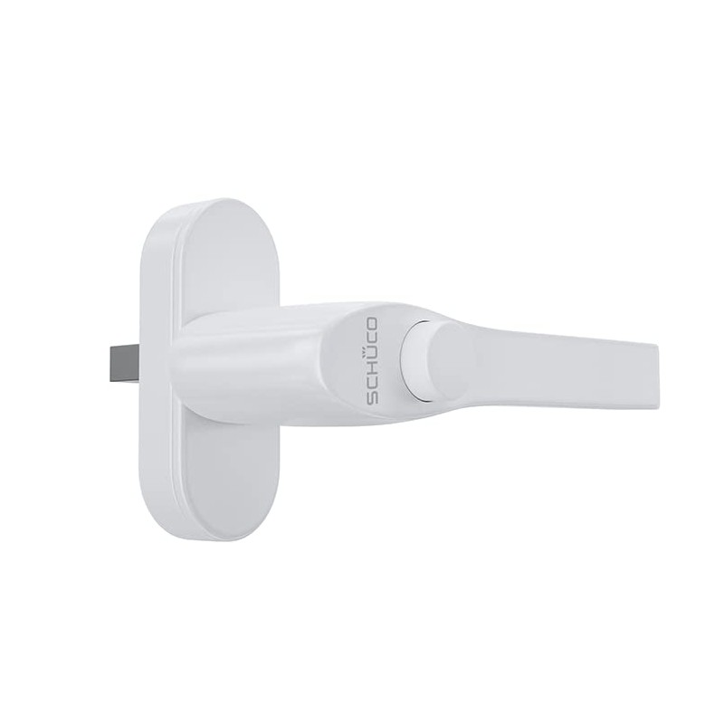SCHÜCO Window handle with push button, window handle with lock