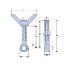 Eye bolt with Wing Nut Stainless Steel 16MM x 100MM