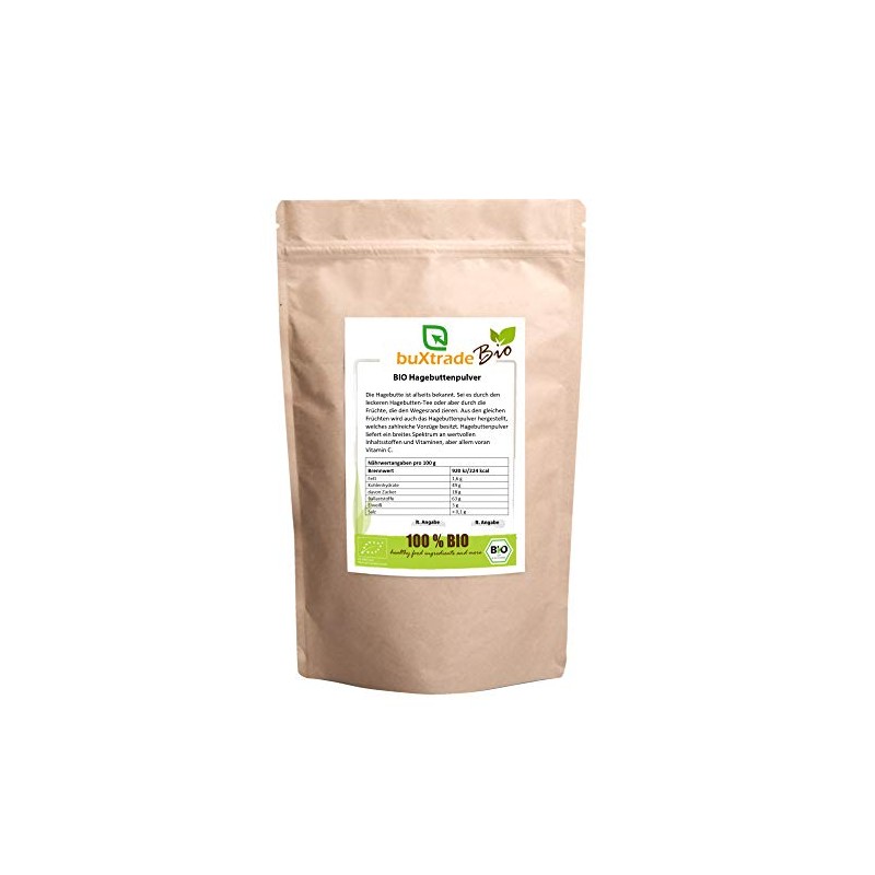 500 g Organic Rosehip Powder, Vitamin C, Raw Food Quality,
