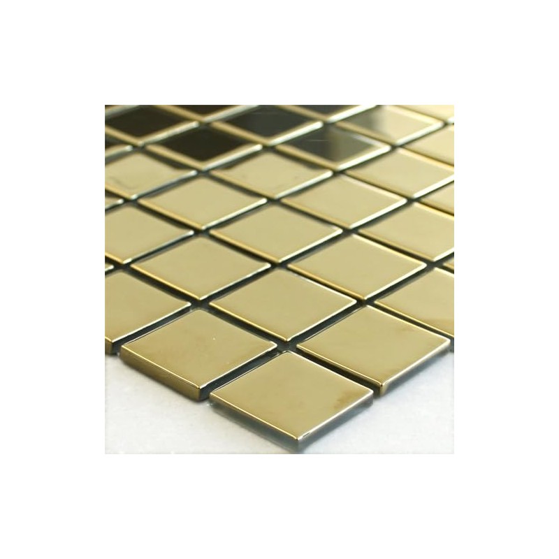 Glass Mosaic Tiles Gold Plain Bathroom Wall Living Room Kitchen