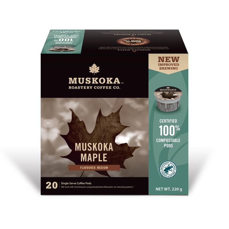 Muskoka Roastery Coffee, Muskoka Maple, Medium Roast, 20 Single Serve