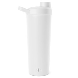 Simple Modern Stainless Steel Shaker Bottle with Ball 24oz | Metal Insulated Cup for Protein Mixes, Shakes and Pre Workout | Rally Collection | Winter White