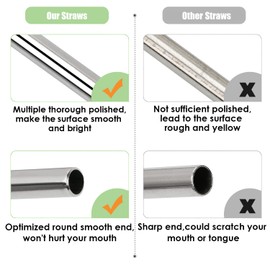 MUTNITT Set of 20 10.5" Reusable Bent Stainless Steel Straws with 20 Silicone Tips 5 Cleaning Brush 1 Travel Case Eco Friendly Extra Long Metal Straw Drinking for 20 24 30 oz Tumbler