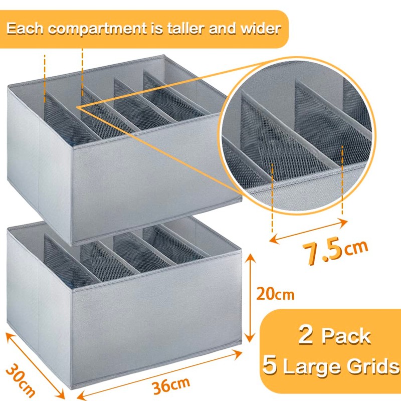 MORELX Kleiderschrank Organizer, 2 Stück Größer Jeans Schrank Organizer, Faltbare