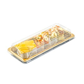 Restaurantware Sushi Containers, Pack Of 100 Plastic Disposable Rectangle Sushi Storage Containers, Sushi Containers With Lids For Meal Prep Take Out, Stackable Black Food Containers With Clear Lids