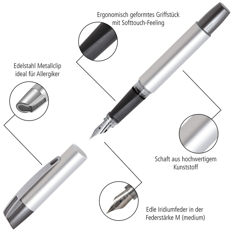 Online Schreibgeräte 61335/3D Fountain Pen with Iridium NIB Fries Party
