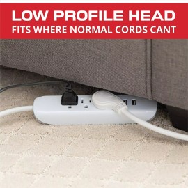 Iron Forge Tools 2 Pack of 3 Ft Outdoor Extension Cords with 45° Angled Flat Plug