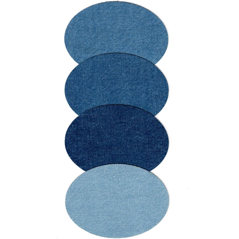 2-Pack Iron-On Denim Patches for Jeans Oval Knee and Elbow