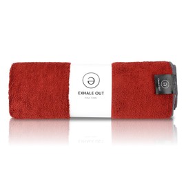 EXHALE OUT Yoga Towel, Yoga Mat, Hot Yoga, Towel, Rug, Quick Drying, Large, Lightweight, Water Absorbent, Storage Bag Included (Burgundy)