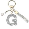 White A-Z Initials Letter Keychain Bling Sparkly Cute Pendant for