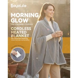 RayoLife Cordless Heated Blanket – Portable Battery Operated Throw with Rechargeable Pack, Far Infrared Heat, Soft Faux Rabbit Fur for Home, Office, Travel, Camping