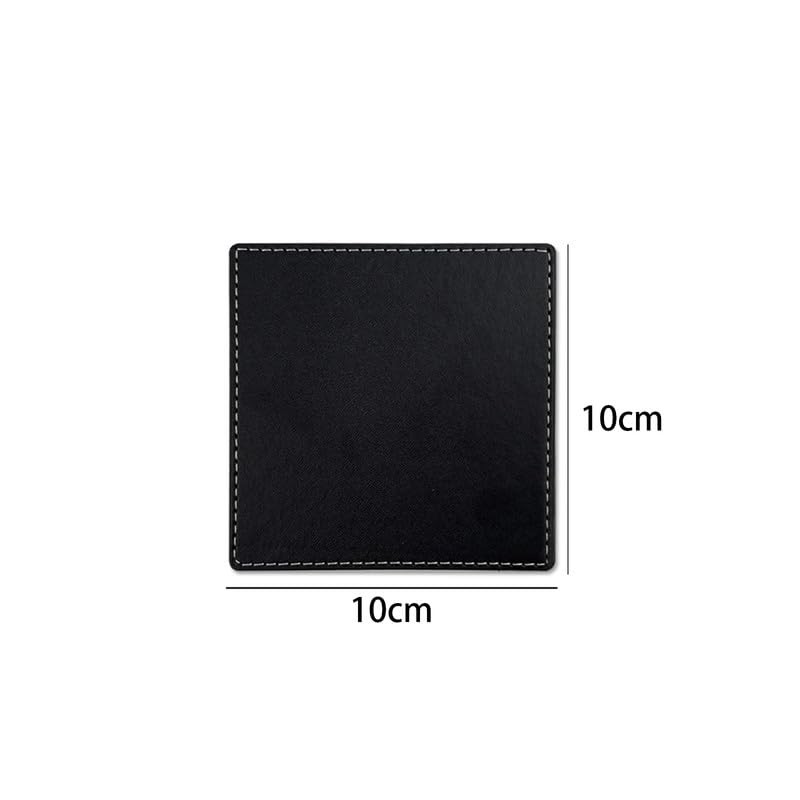 Black Leather Coasters Set in 8pcs,Square Leather Coaster 10cm*10cm,Leather Cup