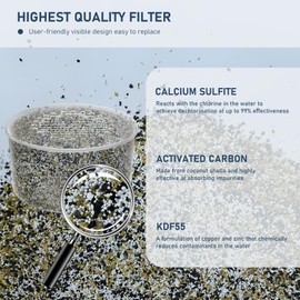 4 Pack Shower Head Filter Replacement Cartridge Compatible with All Canopy Handheld & Fixed Filtered Shower Head, Water Softener Filter for Hard Water, Reduce Chlorine and Harmful Substances