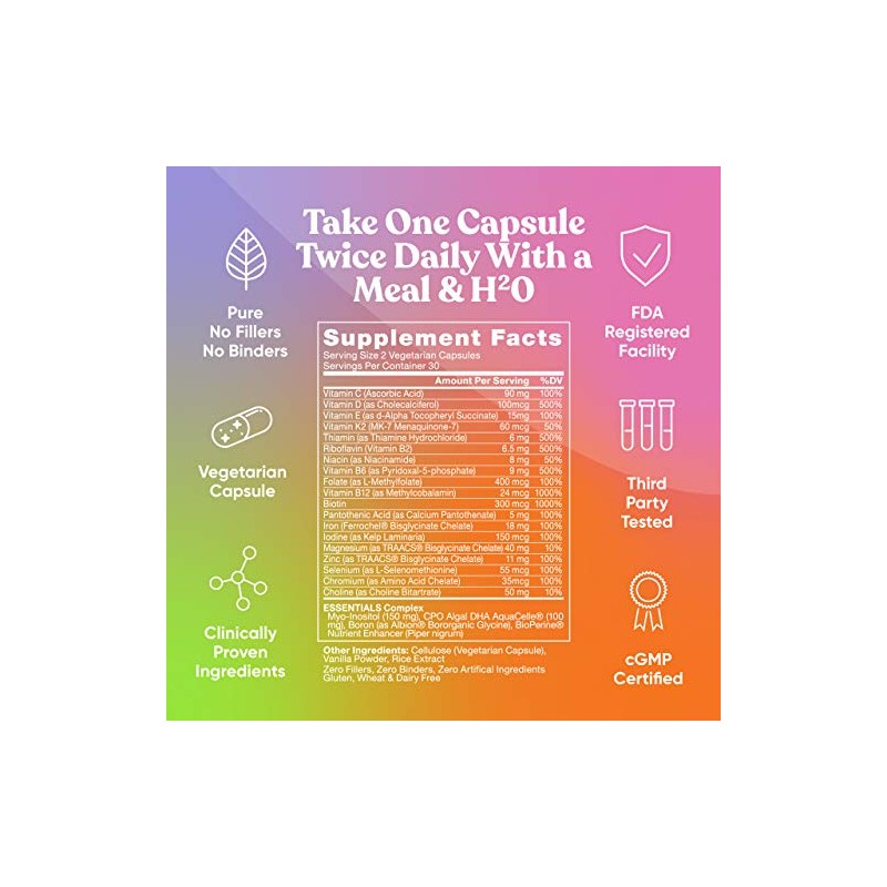 Essentials Multivitamin for Women – 22 Optimized Vitamins for Immunity,